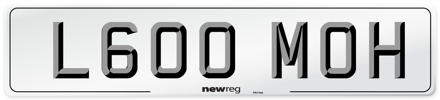 L600 MOH Number Plate from New Reg
